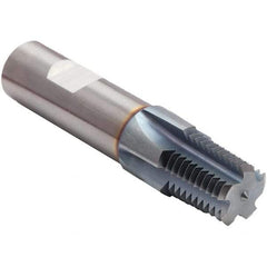 Emuge - 2 - 11-1/2 Thread, 5/8" Shank Diam, TiCN Coating, Solid Carbide Straight Flute Thread Mill - 5 Flutes, 4" OAL - Exact Tool & Supply