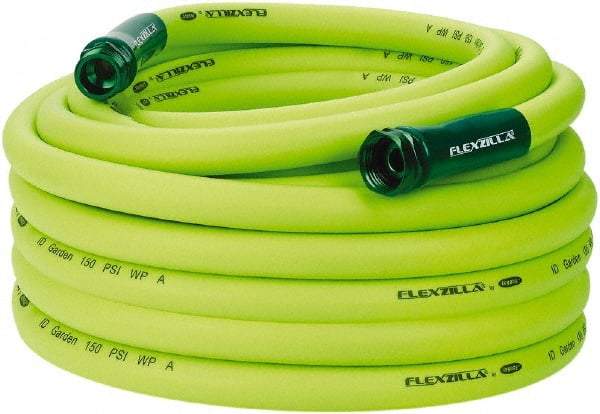 Legacy - 75' Long Garden Hose - 3/4" Diam, 3/4" GHT, Hybrid Polymer, 150 psi, All Season, Green - Exact Tool & Supply