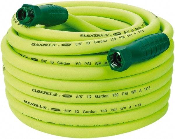 Legacy - 75' Long Garden Hose - 5/8" Diam, 3/4" GHT, Hybrid Polymer, 150 psi, All Season, Green - Exact Tool & Supply