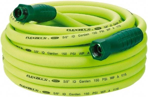 Legacy - 50' Long Garden Hose - 5/8" Diam, 3/4" GHT, Hybrid Polymer, 150 psi, All Season, Green - Exact Tool & Supply