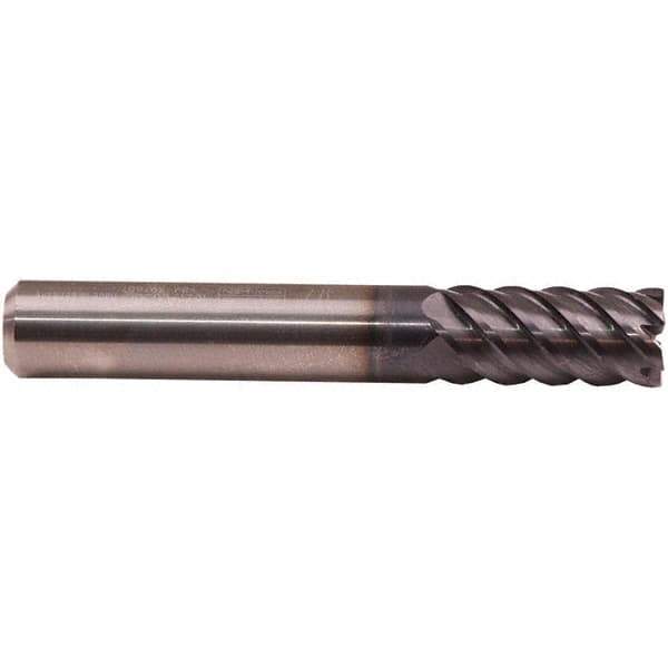 Emuge - 6mm Diam, 13mm LOC, 6 Flute Solid Carbide Roughing & Finishing End Mill - TiAlN Finish, 57mm OAL, 6mm Shank Diam, Cylindrical Shank, 50° Helix, Long Length - Exact Tool & Supply