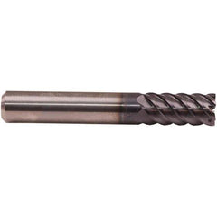 Emuge - 6mm Diam, 13mm LOC, 6 Flute Solid Carbide Roughing & Finishing End Mill - TiAlN Finish, 57mm OAL, 6mm Shank Diam, Cylindrical Shank, 50° Helix, Long Length - Exact Tool & Supply