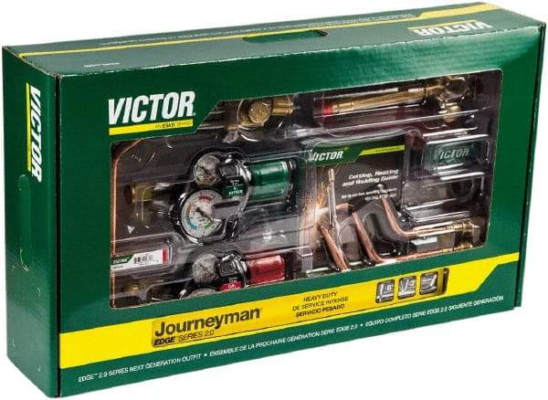 Victor - 8" Cutting Capacity, 3" Welding Capacity, Oxygen & Acetylene Torch Kit - Journeyman Edge 2.0 - Exact Tool & Supply
