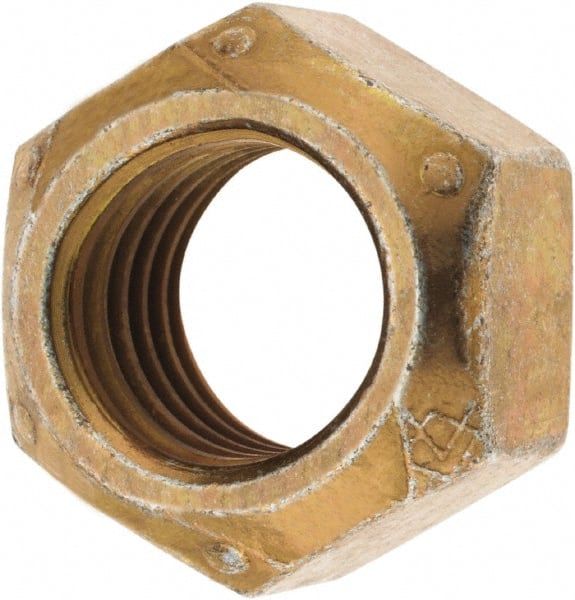 Made in USA - 9/16-12 Grade C Hex Lock Nut with Distorted Thread - Exact Tool & Supply