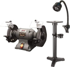 Jet - 10" Wheel Diam x 1" Wheel Width, 1-1/2 hp Grinder - 1" Arbor Hole Diam, 1 Phase, 1,720 Max RPM, 115 Volts - Exact Tool & Supply
