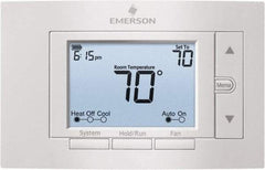 White-Rodgers - 50 to 99°F, 4 Heat, 2 Cool, Digital Nonprogrammable Multi-Stage Thermostat - 20 to 30 Volts, 1.77" Inside Depth x 1.77" Inside Height x 5-1/4" Inside Width, Horizontal Mount - Exact Tool & Supply