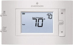White-Rodgers - 50 to 99°F, 1 Heat, 1 Cool, Digital Nonprogrammable Thermostat - 20 to 30 Volts, 1.77" Inside Depth x 1.77" Inside Height x 5-1/4" Inside Width, Horizontal Mount - Exact Tool & Supply