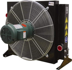 AKG Thermal Systems - SAE #20, 1 Fan Mount, Liquid-To-Air Aluminum Brazed Process Equipment Heat Exchanger - Oil Cooler, Ethylene Glycol/Water Mixture Cooler, 25.89" High x 30.31" Wide x 19.5" Deep, 250°F Max - Exact Tool & Supply