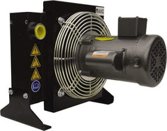 AKG Thermal Systems - SAE #16, 1 Fan Mount, Liquid-To-Air Aluminum Brazed Process Equipment Heat Exchanger - Oil Cooler, Ethylene Glycol/Water Mixture Cooler, 15.91" High x 15.75" Wide x 14.5" Deep, 250°F Max - Exact Tool & Supply
