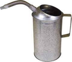 Funnel King - 7-1/2" Long Flexible Spout, Measure Oiler - Steel Pump, Steel Body, Galvanized - Exact Tool & Supply