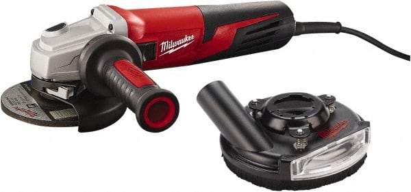 Milwaukee Tool - 5" Wheel Diam, 11,000 RPM, Corded Angle & Disc Grinder - 5/8-11 Spindle, 120 Volts, 13 Amps - Exact Tool & Supply