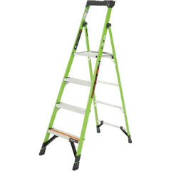 Little Giant Ladder - 4 Steps, 6' High, Type IAA Rating, Fiberglass Step Ladder - 375 Lb Capacity, 22" Base Width - Exact Tool & Supply