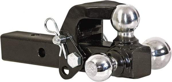Buyers Products - 6,000, 7,500 & 10,000 Lb Capacity, 7-1/2" Long, 2" Shank, Triball Hitch Drawbar with Pintle Hook - Vehicle Class 3 & 4, 5/8" Ball Hole Diam, 1-7/8, 2 & 2-5/16" Ball Diam - Exact Tool & Supply