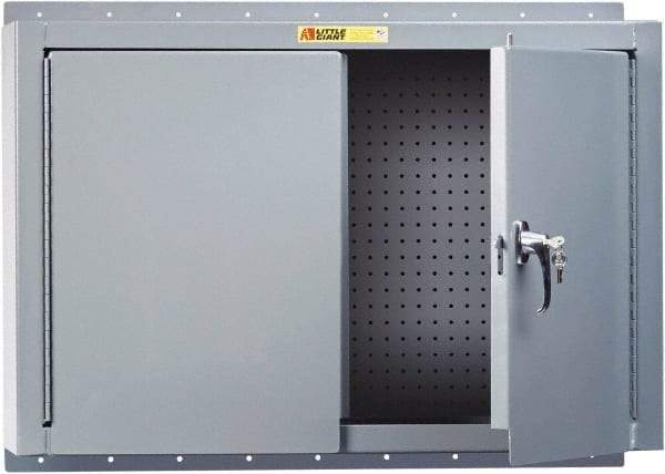 Little Giant - Wall Storage Cabinet - Steel, 36" Wide x 10" Deep x 24" High, Gray - Exact Tool & Supply