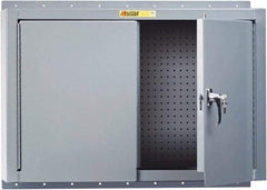 Little Giant - Wall Storage Cabinet - Steel, 36" Wide x 10" Deep x 24" High, Gray - Exact Tool & Supply