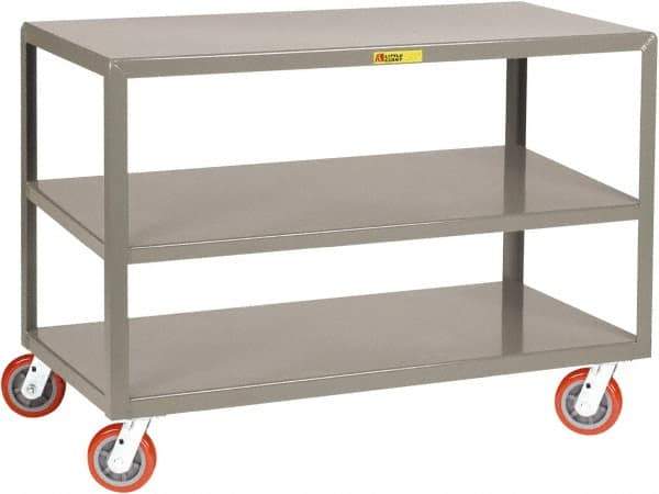 Little Giant - Mobile Table - Fixed Leg, Gray, 60" Long x 24" Deep x 34" High - Exact Tool & Supply