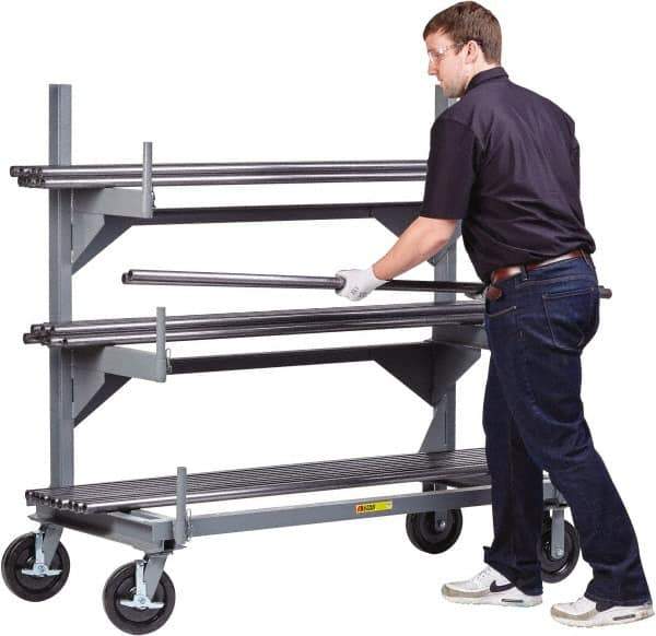 Little Giant - 5.09' High Single Sided Cantilever Rack - With Lip, 4,000 Lb Capacity, 48" Base Length, 13" Arm Length - Exact Tool & Supply