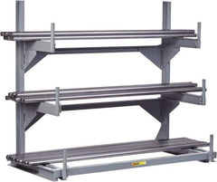 Little Giant - 4-1/4' High Single Sided Cantilever Rack - With Lip, 4,000 Lb Capacity, 60" Base Length, 19" Arm Length - Exact Tool & Supply