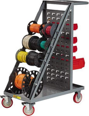 Little Giant - 600 Lb Capacity, 18" Wide x 32" Long x 46-1/4" High Wire Spool Cart - 1 Shelf, Steel, Polyurethane Casters - Exact Tool & Supply