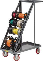 Little Giant - 600 Lb Capacity, 18" Wide x 32" Long x 46-1/4" High Wire Spool Cart - 1 Shelf, Steel, Polyurethane Casters - Exact Tool & Supply