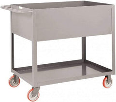 Little Giant - 1,200 Lb Capacity, 24" Wide x 54" Long x 35" High Deep Shelf Cart - 2 Shelf, Steel, Polyurethane Casters - Exact Tool & Supply