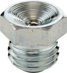 Umeta - Straight Head Angle, 3/4-14 NPTF Steel Flush-Style Grease Fitting - Zinc Plated Finish - Exact Tool & Supply
