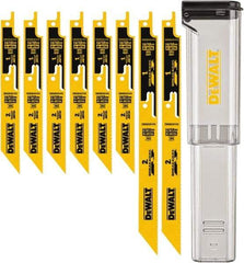 DeWALT - 8 Pieces, 6" to 9" Long x 0.04" Thickness, Bi-Metal Reciprocating Saw Blade Set - Straight Profile, 10-14 to 18 Teeth, Toothed Edge - Exact Tool & Supply
