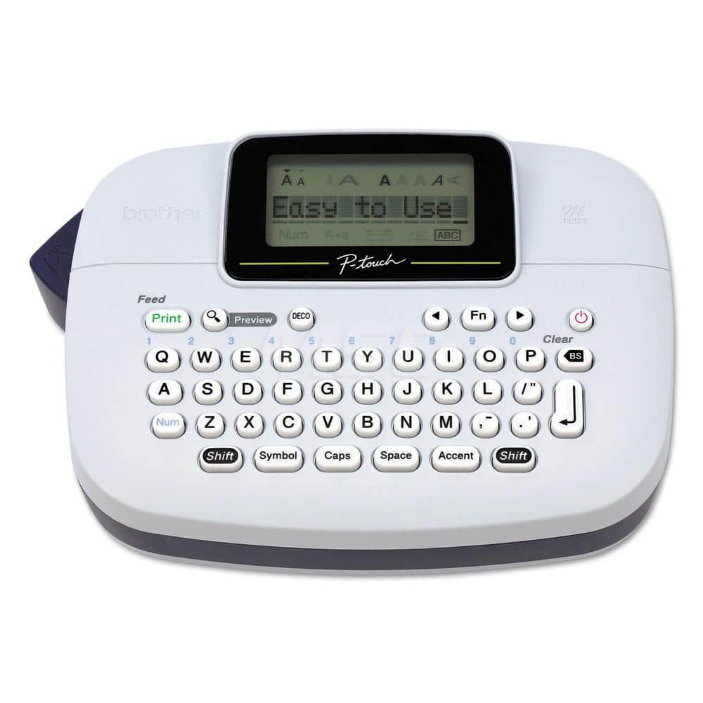 Brother - Electronic Label Makers; Type: Handheld Handy Label Maker ; Accessories: 12 mm starter tape ; Power Source: (4) AAA Batteries (Sold Separately) ; Resolution: 230 ; Additional Information: Brand: Brother; Product Line: P-Touch?; Compatible Tape - Exact Tool & Supply