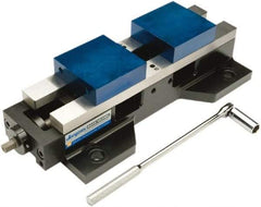 Jergens - 4" Jaw Width, 13" Max Jaw Opening, Manual Self Centering Vise - 7,200 Max Operating psi, 5.68" Stroke Length, 17" OAL x 6" OAW x 4" OAH - Exact Tool & Supply