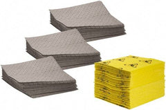 Brady SPC Sorbents - 26 Gal Capacity per Package, Universal Pad - 19" Long x 15" Wide, Gray, Polypropylene - Exact Tool & Supply