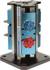 Jergens - 4" Jaw Width, 7" Max Jaw Opening, Manual Self Centering Vise - 7,200 Max Operating psi, 2.2" Stroke Length, 7" OAL x 6" OAW x 17.56" OAH - Exact Tool & Supply
