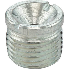 Umeta - Straight Head Angle, M8x1.0 Metric Steel Flush-Style Grease Fitting - 8mm Hex, 10mm Overall Height, Zinc Plated Finish - Exact Tool & Supply