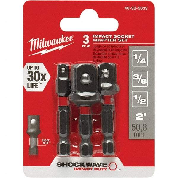 Milwaukee Tool - Power & Impact Screwdriver Bit Sets Point Type: Square Bit Type: Impact Socket Adapter - Exact Tool & Supply