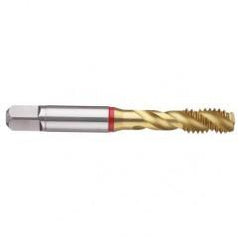 1-1/4-12 2B 5-Flute PM Cobalt Red Ring Semi-Bottoming 40 degree Spiral Flute Tap-TiN - Exact Tool & Supply