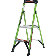 Little Giant Ladder - 2 Steps, 4' High, Type IAA Rating, Fiberglass Step Ladder - 375 Lb Capacity, 19" Base Width - Exact Tool & Supply