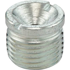 Umeta - Straight Head Angle, 1/8-28 BSPP Steel Flush-Style Grease Fitting - 10mm Hex, 10mm Overall Height, Zinc Plated Finish - Exact Tool & Supply