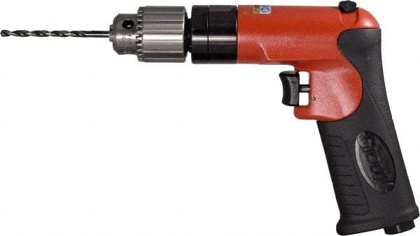 Sioux Tools - 1/4" Reversible Keyed Chuck - Pistol Grip Handle, 1,800 RPM, 12 LPS, 0.5 hp, 90 psi - Exact Tool & Supply