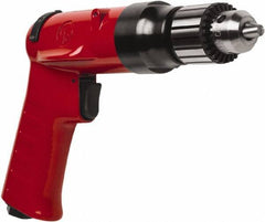 Chicago Pneumatic - 3/8" Reversible Keyed Chuck - Pistol Grip Handle, 4,000 RPM, 32 LPS, 0.5 hp - Exact Tool & Supply