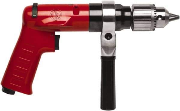 Chicago Pneumatic - 1/2" Reversible Keyed Chuck - Pistol Grip Handle, 900 RPM, 32 LPS, 0.5 hp - Exact Tool & Supply