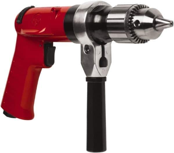 Chicago Pneumatic - 1/2" Reversible Keyed Chuck - Pistol Grip Handle, 500 RPM, 32 LPS, 0.5 hp - Exact Tool & Supply