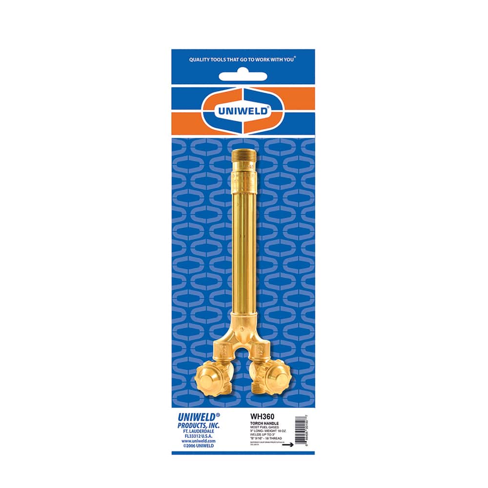 Made in USA - Oxygen/Acetylene Torches & Handles; Type: Welding Handle ; Maximum Cutting: 3 ; Length (Inch): 9 ; Minimum Cutting: 1/16 (Inch); PSC Code: 3433 - Exact Tool & Supply