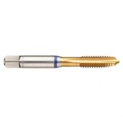 42437 3B 3-Flute Cobalt Blue Ring Spiral Point Plug Tap-TiN - Exact Tool & Supply