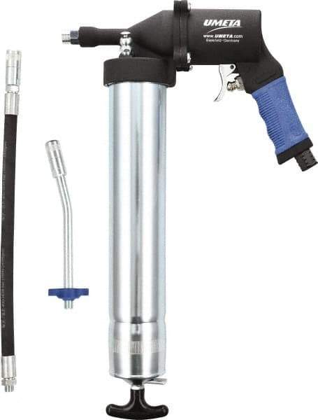 Umeta - Flexible & Rigid Air-Operated Grease Gun - 16 oz Capacity, 1/8 Thread Outlet, Cartridge & Suction Fill - Exact Tool & Supply