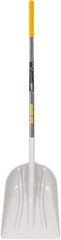 True Temper - 18-1/2" High x 14-3/8" Wide Square Plastic Scoop - 48" Long Wood Straight Handle, No Step - Exact Tool & Supply