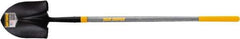 True Temper - 10-5/8" High x 8-7/8" Wide Round Steel Shovel - 45" Long Wood Straight Handle, Turned - Exact Tool & Supply