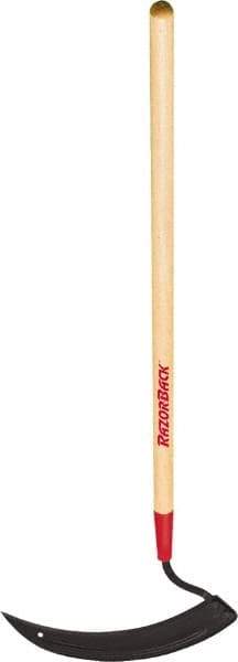 Razor-Back - Handheld Grass Hook - 36" Hardwood Handle, 13" High x 12" Wide Steel Blade, 38" OAL - Exact Tool & Supply
