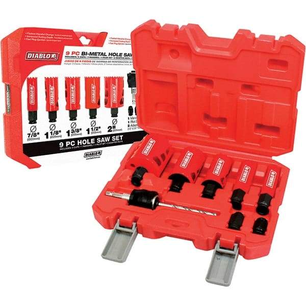 Freud - Hole Saw Kits Minimum Saw Diameter (Inch): 7/8 Maximum Saw Diameter (Inch): 2 - Exact Tool & Supply