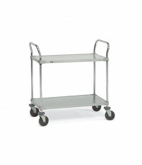 Steel Raised Handle Utility Cart, 600 lb. Load Capacity, Number of Shelves: 2