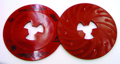 7" - Extra Hard Red - Disc Pad Face Plate Ribbed - Exact Tool & Supply