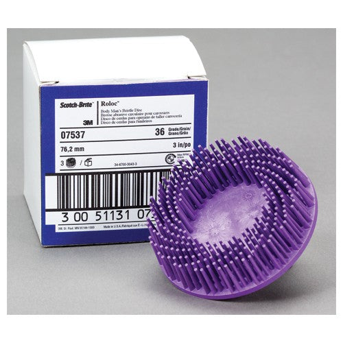 Scotch-Brite Roloc Body Man's Bristle Disc 07536 RD-ZB 36 2″ - Exact Tool & Supply